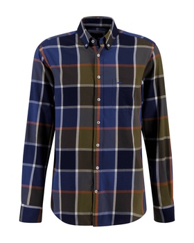 Langarm-Hemd Olive Checks, B.D.,